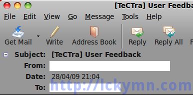 TeCTra User Feedback Email